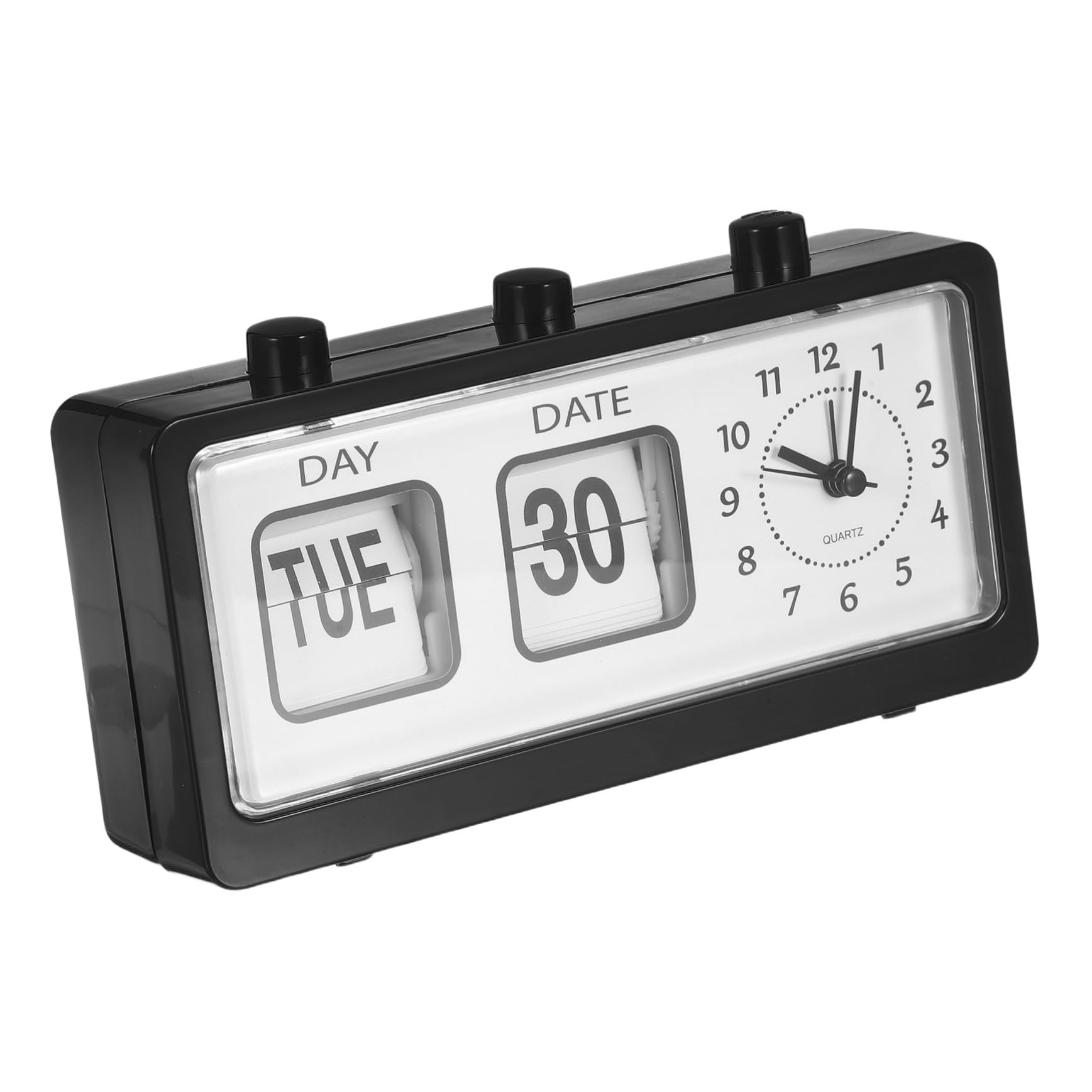 ULTECHNOVO Reloj Manual de Paso de Página para Despertador de Escritorio con Calendario y Visualización de Fecha para Aula de Aprendizaje Montessori sin Incluir Pilas