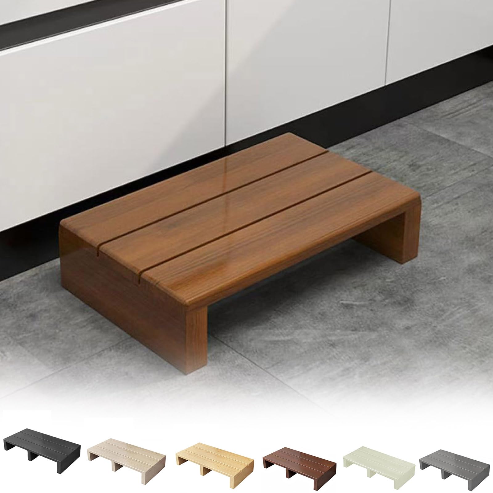 Pxkmouy Non-Slip Wooden Step Stool,Entryway Stool,for Loft Beds,Solid Wood,Mobility Aid,Footstool Helper,Ergonomic Foot Stools,With 200kg Capacity,without assembly,Outdoor Steps,Indoor/Outdoor Use — image 1