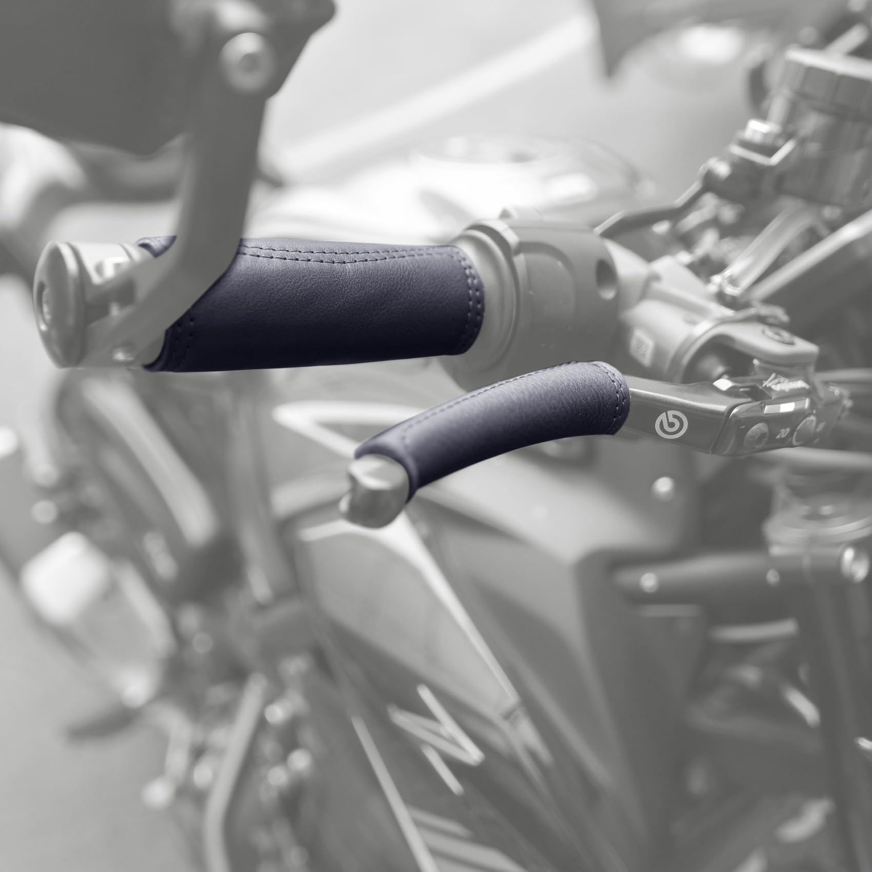 Copri manubrio in pelle per moto, senza frange, per moto HD
