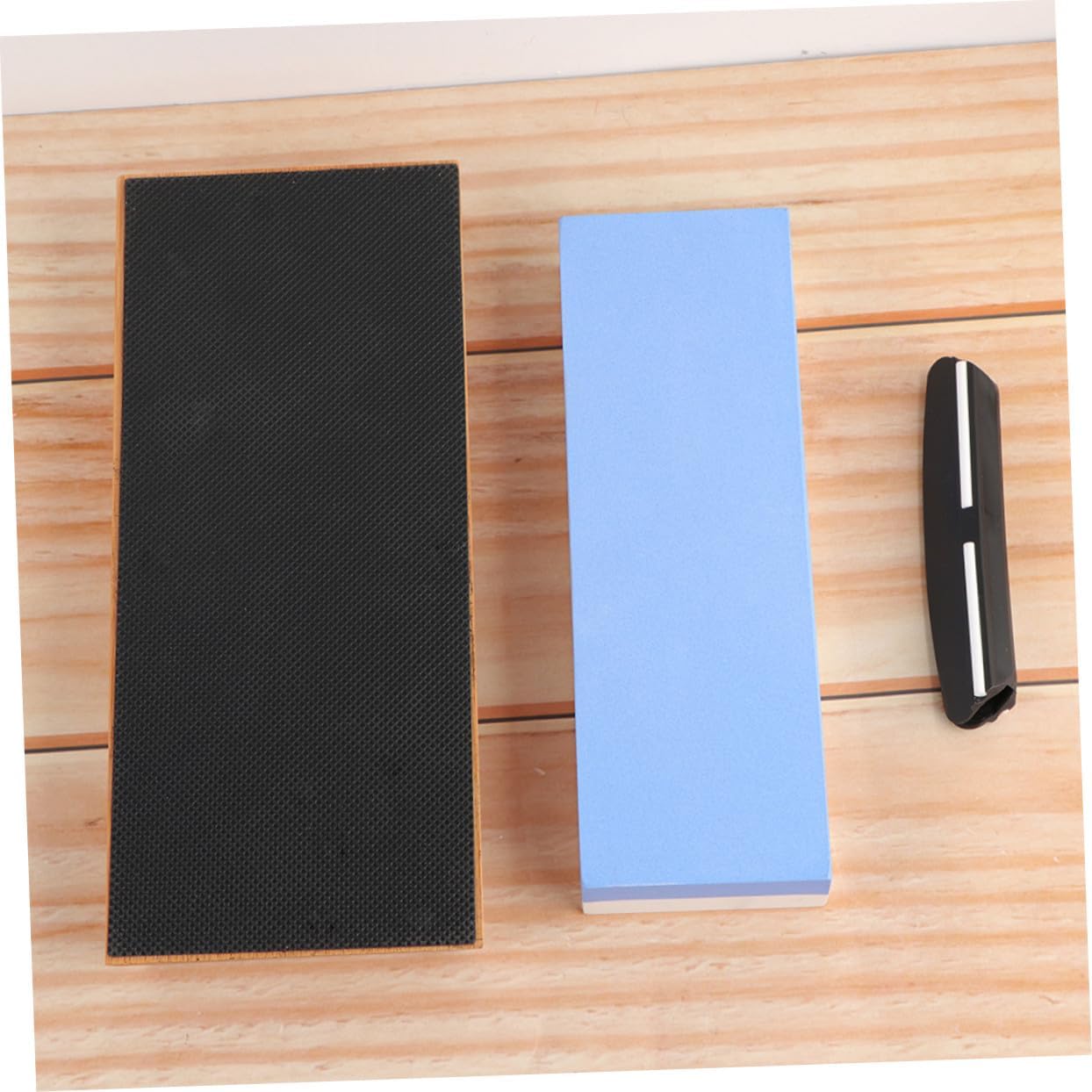 Dual Grit Kitchen Sharpening Stone with Non-slip Base and Positioning Guide Portable Whetstone for Scissors and Knives Compact Home and Outdoor Use