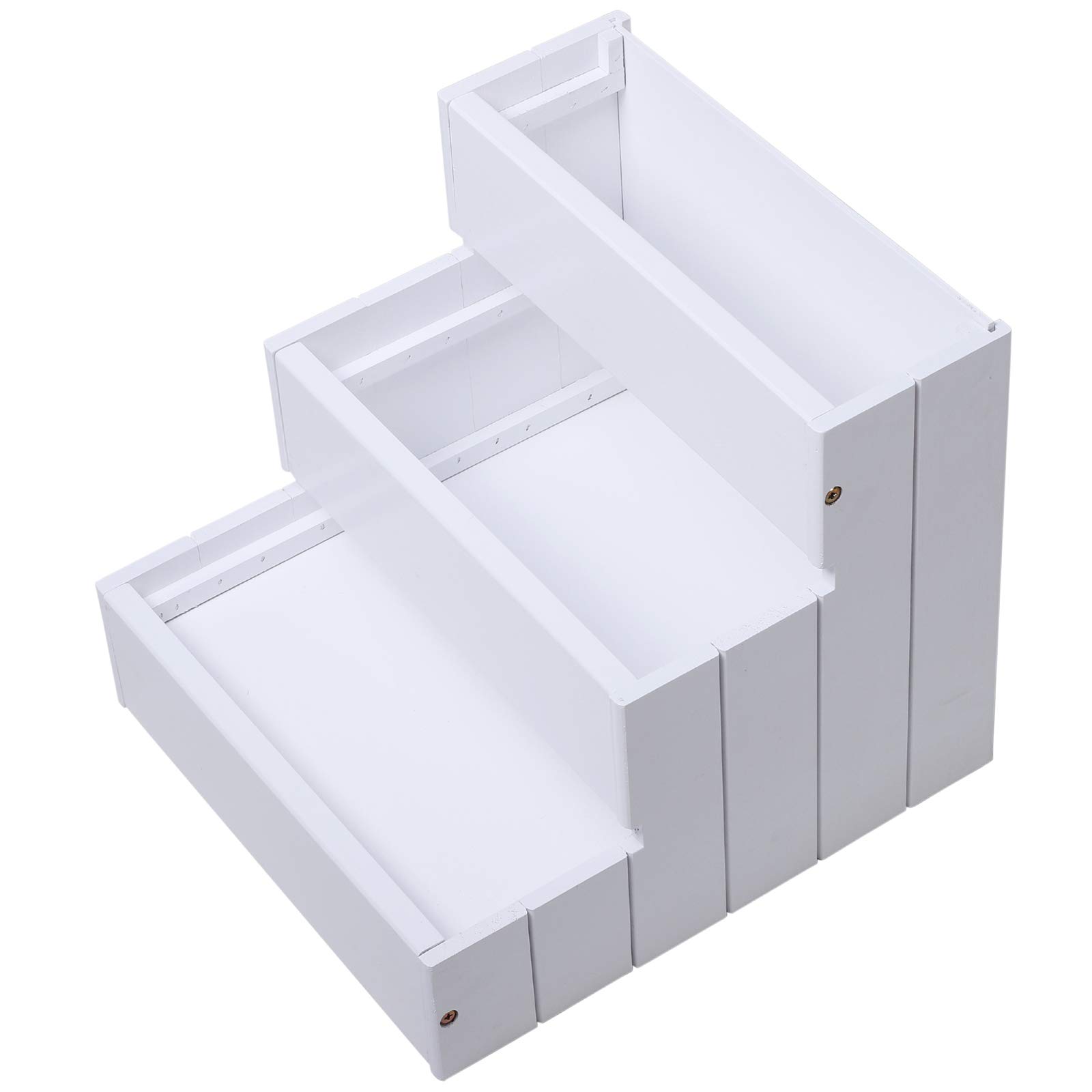 PawHut Hundetreppe 3 Stufen Katzentreppe Haustiertreppe Hundetreppe für Hunde und Katzen Tiertreppe Einstiegshilfe mit Teppich Stauraum für Sofa Bett Tannenholz Weiß 40,5 x 44,5 x 38 cm