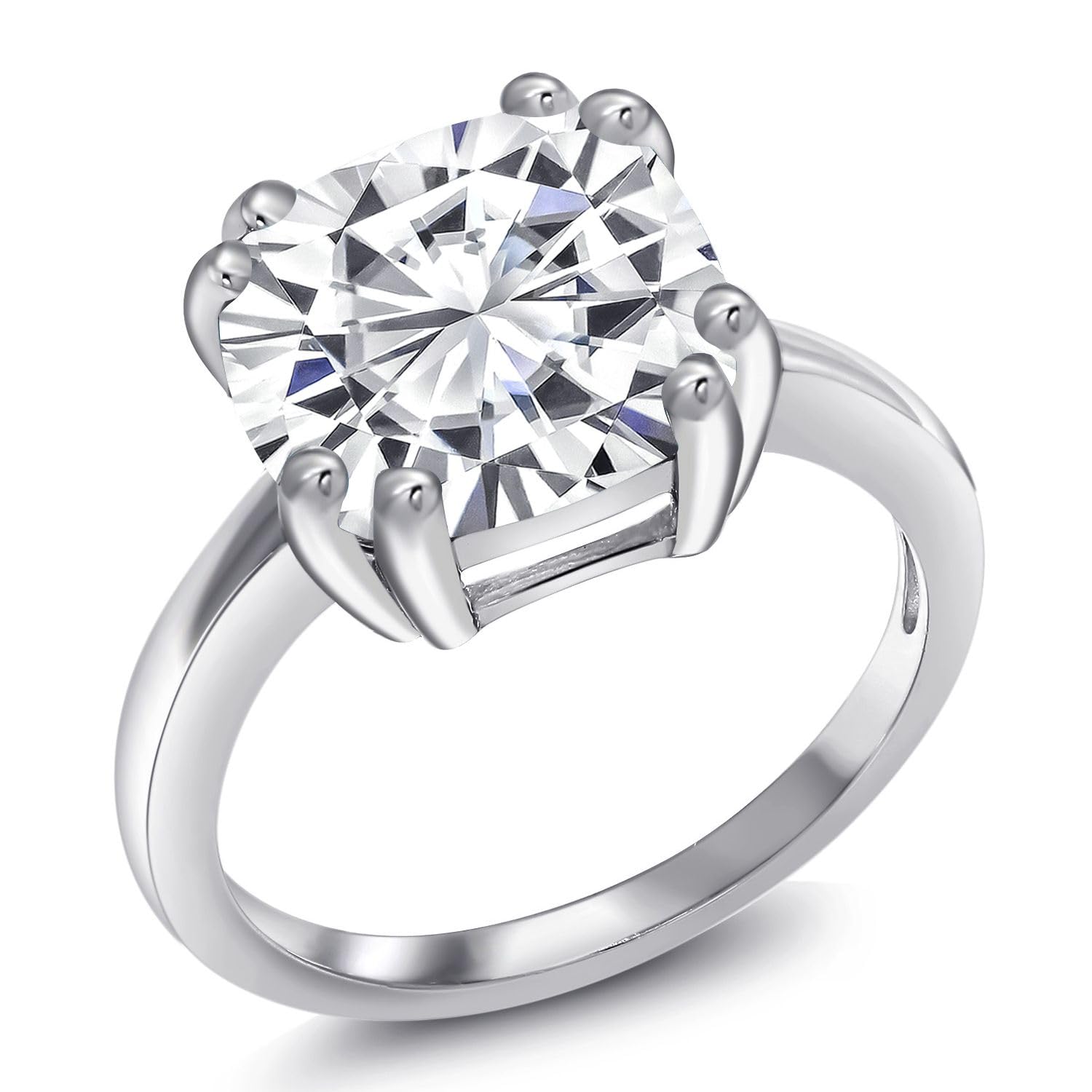 Gem Stone King 3-5 Cttw Gemstone Double Prong Solitaire Ring for Women