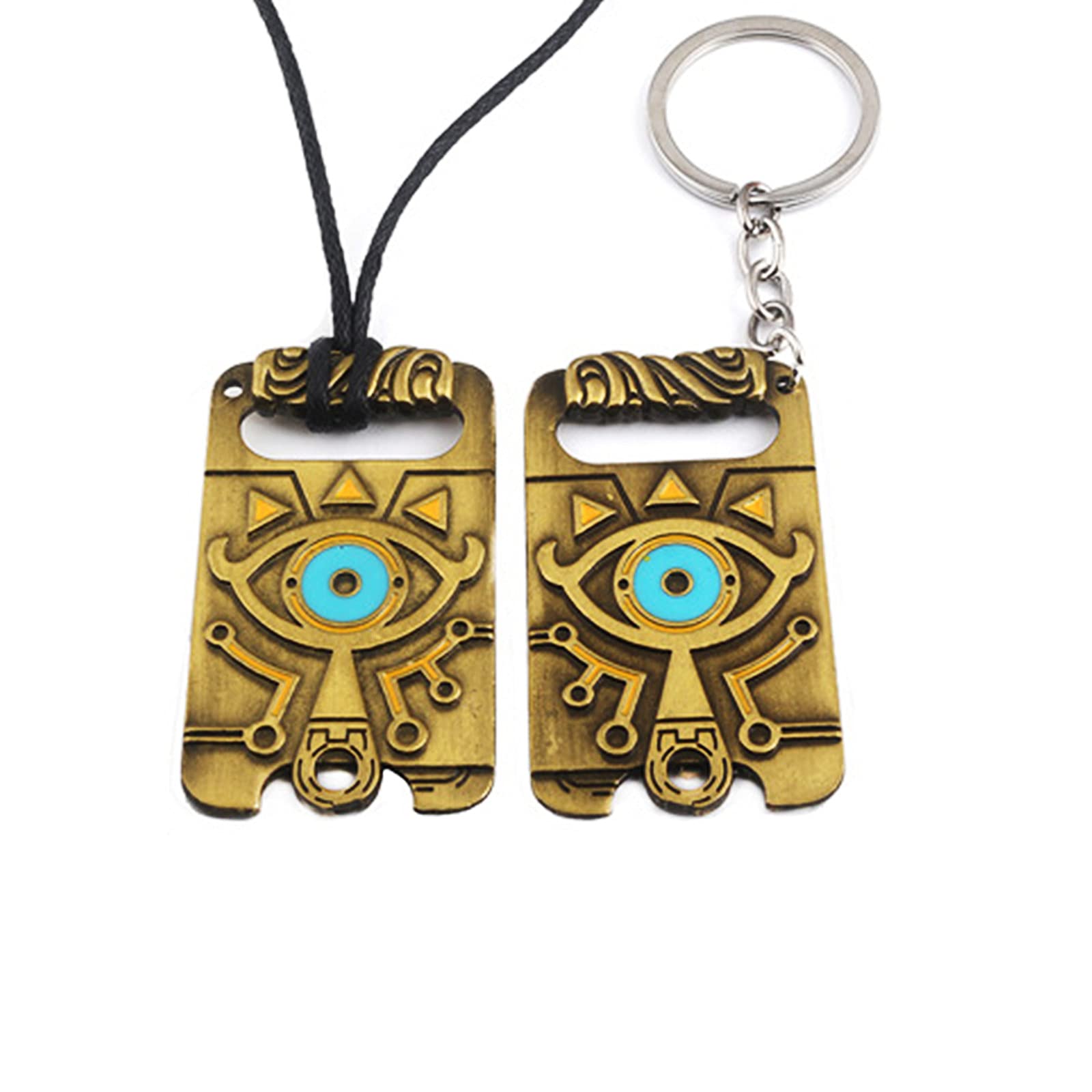 Winssigma The Legend of Zelda Inspired Necklace Keychain Jewelry Set Cosplay for Fans, Zinc, No Gemstone
