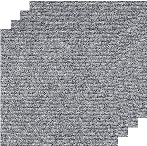 ROHCGHC Losetas de moqueta Autoadhesivas, Losetas de Alfombra Antideslizantes, alfombras cuadradas Autoadhesivas, Protectora Suelo DIY for Sala Estar, Cocina y Dormitorio(Light Gray,5pcs 12 * 24in)