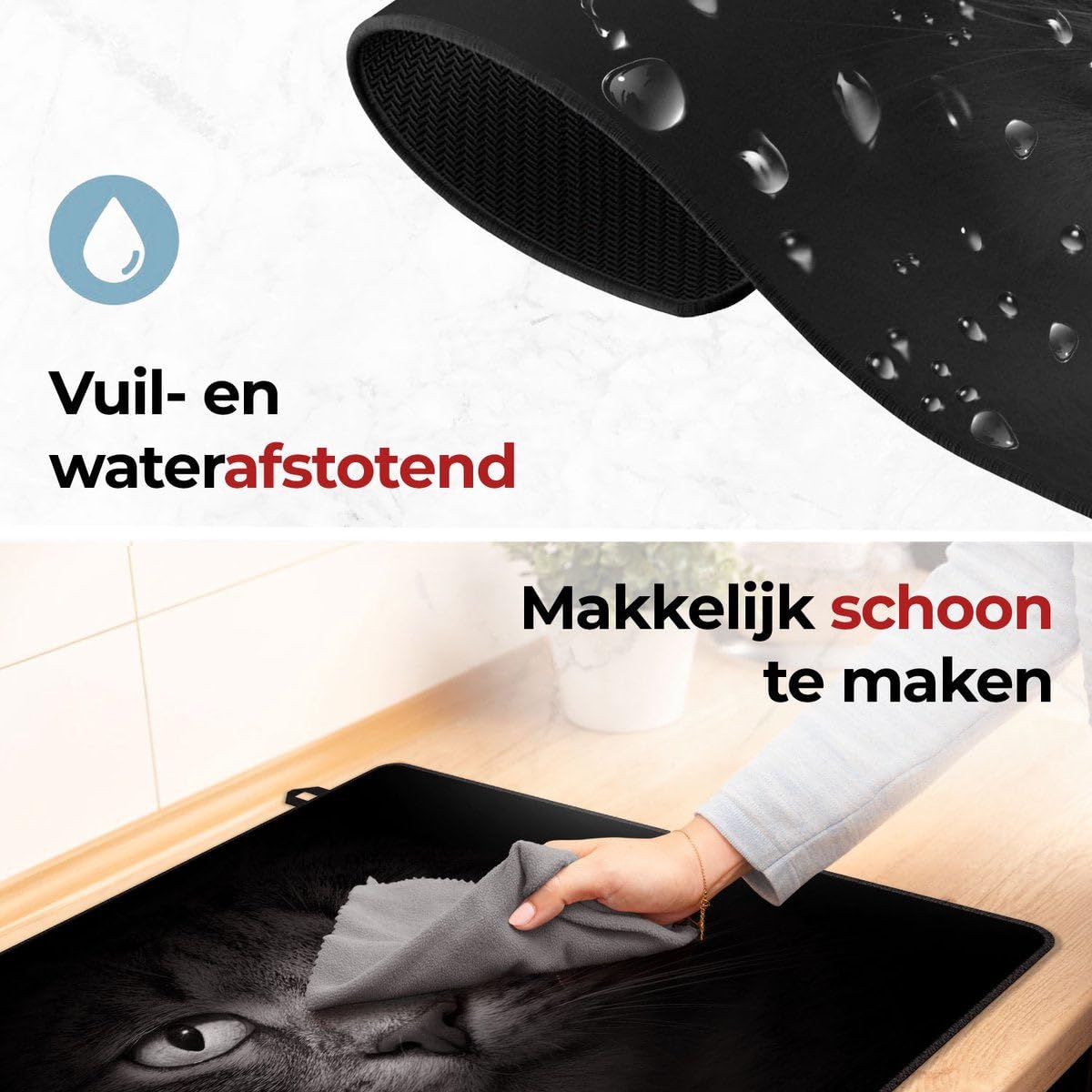 KitchyMist Inductie Beschermer Kruiden en Specerijen Lepels - 71x52 cm - Afdekplaat voor Kookplaat - Inductie Mat - Keuken Spatscherm