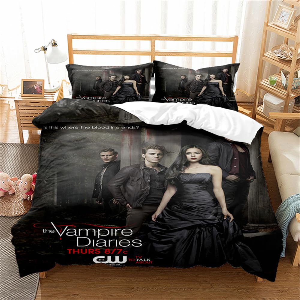 Ste-X Boys Tvd 01 Bedding Set Vampire Diaries Duvet Cover Set For Girls Junior/Cot Bed Reversible Lovely Colorful Comforter Cover (200X200cm(Double),)