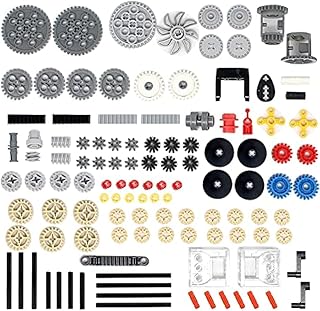 Technic Parts Gear Axle Pin Connector Gear Rack Assortment Pack Compatible with Lego Technic Pieces - 117 Pieces