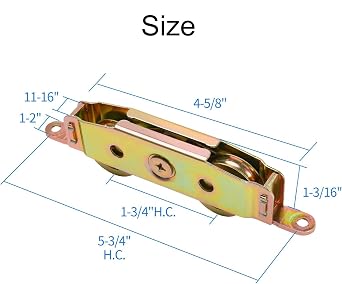 2 Pack Sliding Glass Door Rollers Replacement, 1-1/4 Steel Ball Bearing Patio Door Wheels, Heavy Duty Tandem Wheels Assembly for Andersen, Truth Part #31761A, Jeld Wen, Milgard, Marvin, Peachtree