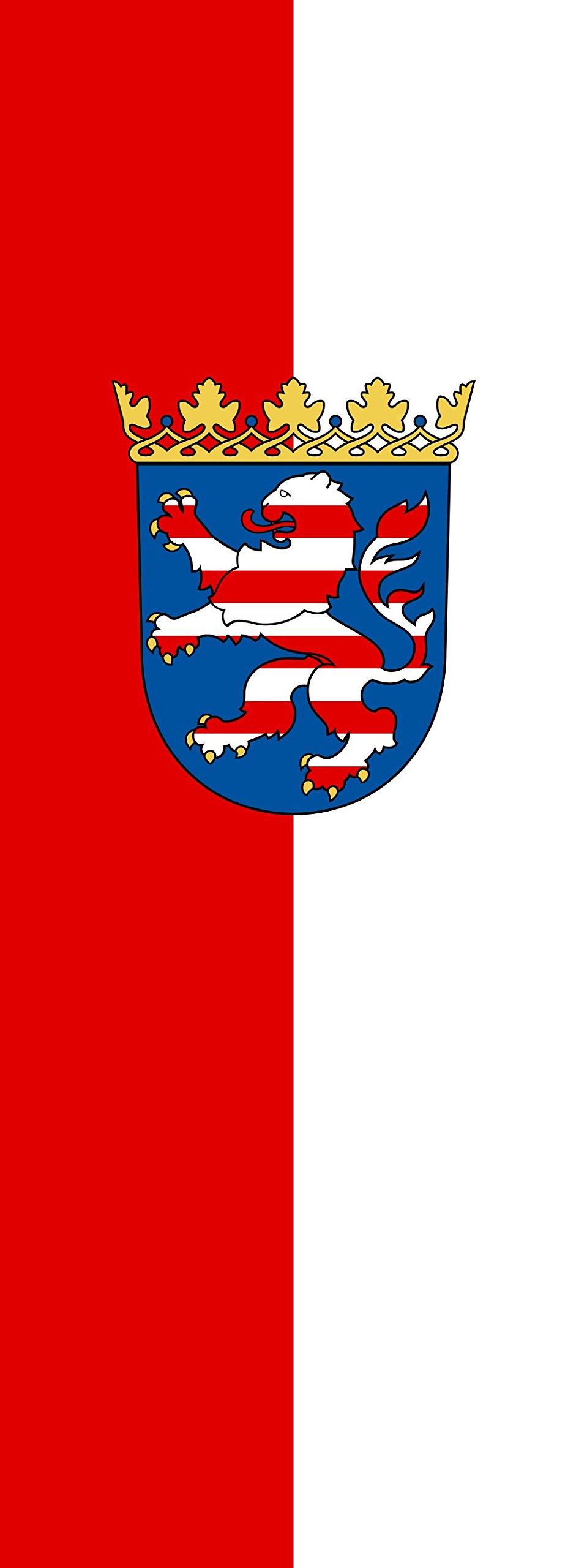 Drapeau Hesse au format portrait géant de 6m² et dimensions 400x150cm