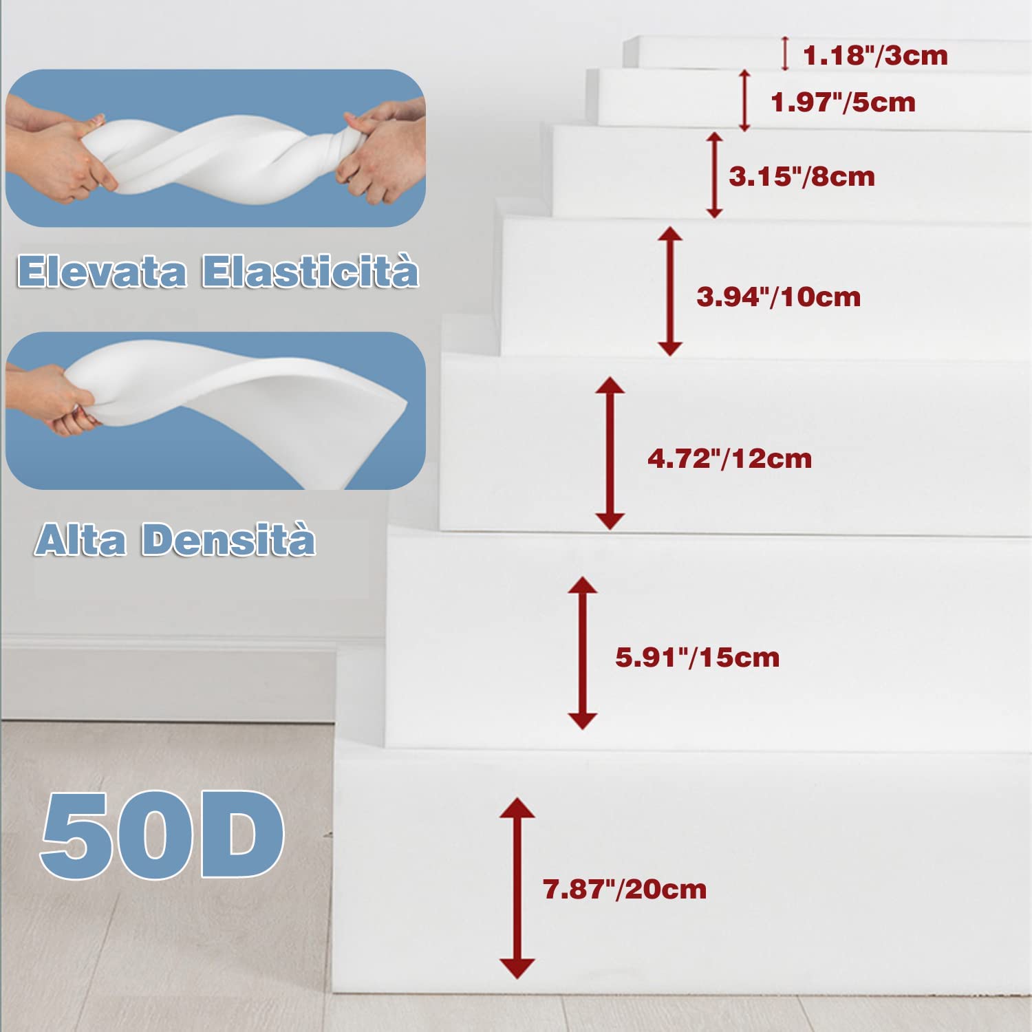 Cuscino Panca Personalizzato - Schiuma 50D Alta Elasticità, Tessuto Lino, Impermeabile Interni/Esterni - Foto 2