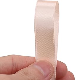 5/8 inches 50 Yard Champagne Powder Satin Ribbon for Gift Wrapping, Wedding, Crafts, Christmas,Easter, Floral, Hair, Invitation Decorations and More