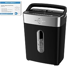 BONSEN 8-Sheet Shredder for Home Office & 50 Pack Lubricant Sheets