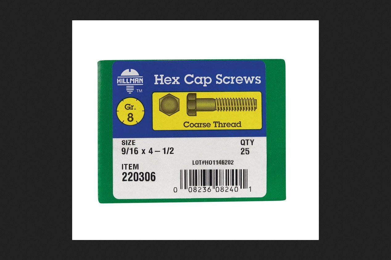 Vis tête hexagonale Hex Cap 9/16 x 4,5 Hillman 220306 boîte de 25