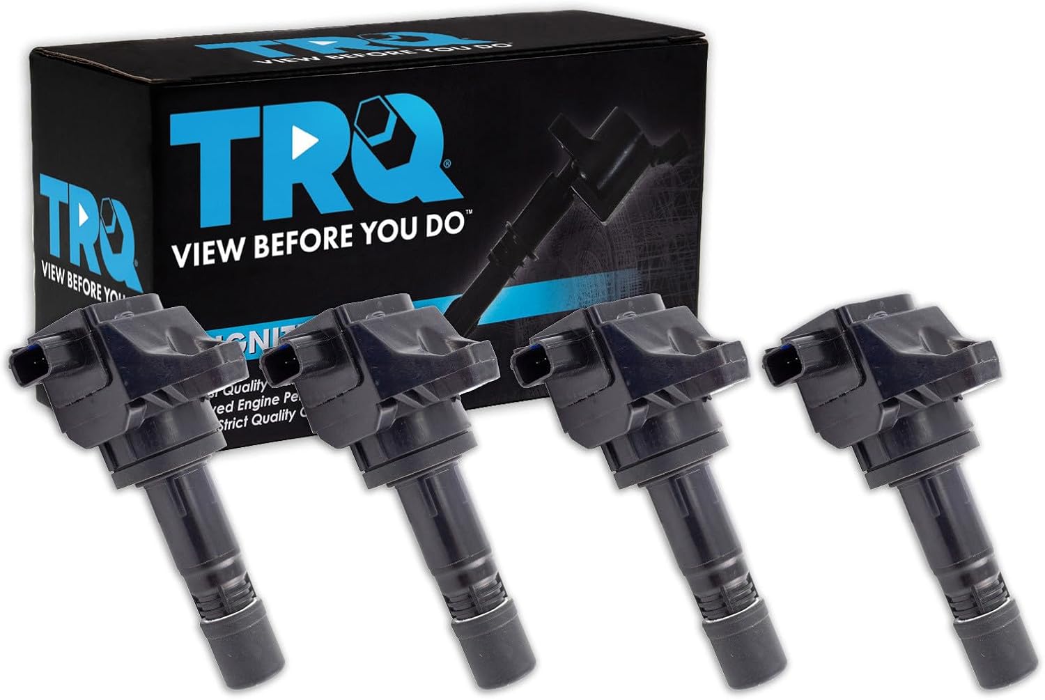 TRQ Ignition Coil Set 4 Piece Compatible with 13-15 Acura ILX 12-15 Honda Civic 16-22 HR-V