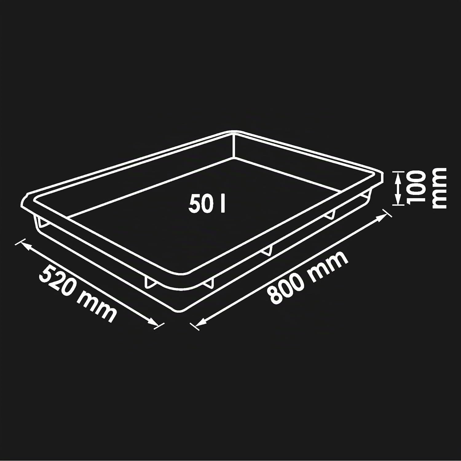ViGOR V5488 Bac polyvalent I 80 x 52 x 10 cm Grand bac de rétention résistant aux bases et aux acides d'un volume de 50l pour une utilisation universelle