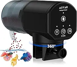 Alimentador automático de peixes para aquário: alimentadores automáticos de grande capacidade de 200 ml para pequenos tanques tartarugas Betta Koi - bateria temporizador de alimentação de alimentos