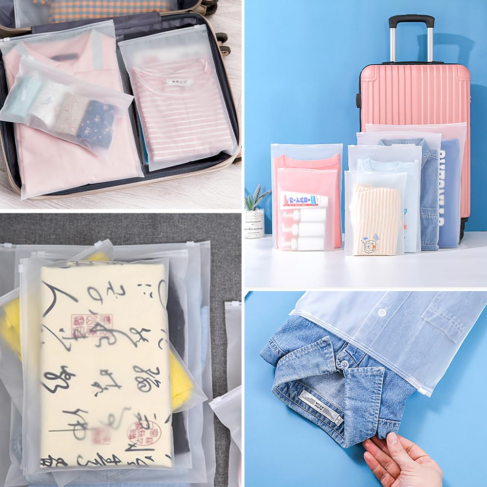 25 Sacs De Rangement Voyage étanches 30x20cm - Transparents, Avec Fermeture éclair, Pour Vêtements, Cosmétiques, Organisation Valise