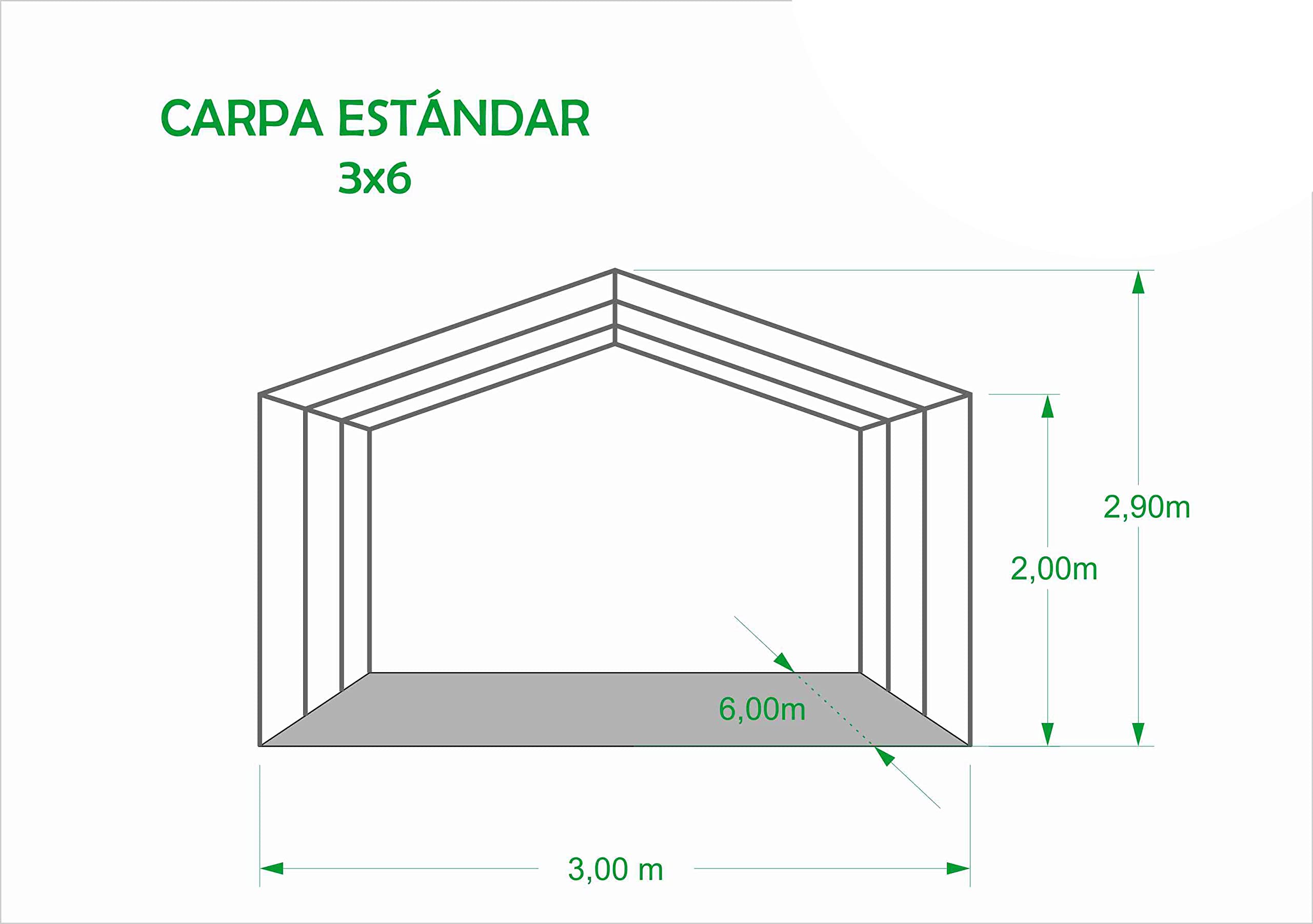 Carpa Jardín 6x3 m | Impermeable para Eventos