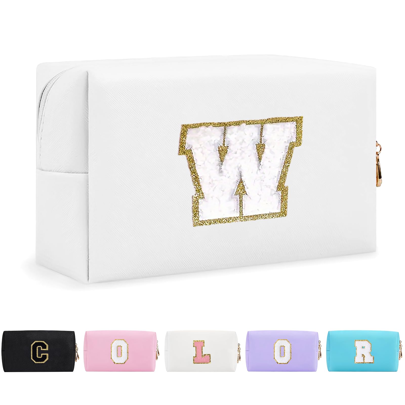 Bolsa de Maquillaje, Bolsa de Cosméticos Impermeable de Viaje, PU Cuero, Neceser de Baño, Bolsa De Aseo Y Almacenamiento para Mujer,Cosas Preppy para niñas Adolescentes (Letra A-Z) — view 273