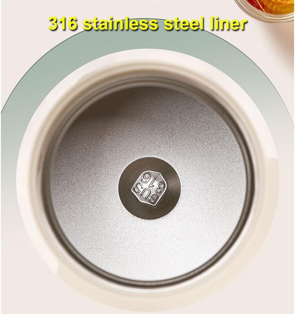 LEIYTFE 1L Insulated Coffee Carafe White Stainless Steel Thermal Teapot with Removable Filter,Small Thermal Kettle Dustproof Spout,12H Keeping Hot