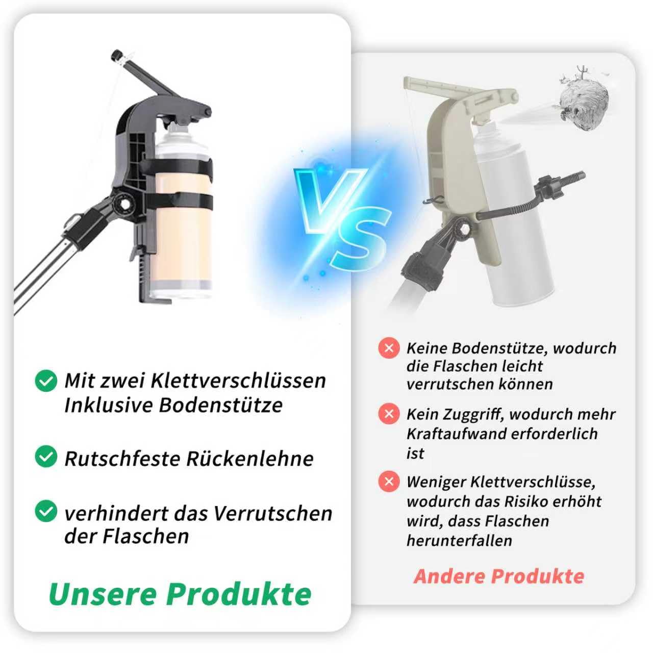 Sprühdosen Verlängerung Adapter, Wespenspray mit langem sprührohr, Kommt mit 2.8m sprühdosenhalter verlängerungsstangen, spraydosen verlängerungsadapter, für Wespenschaum, Wespen Power Spray