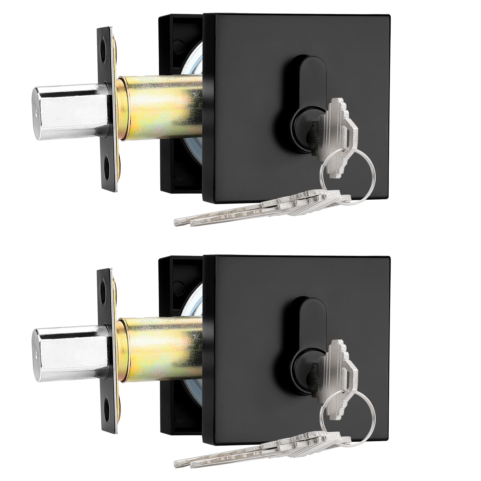 Serrure de porte carrée en finition noire mate pour entrée résidentielle moderne