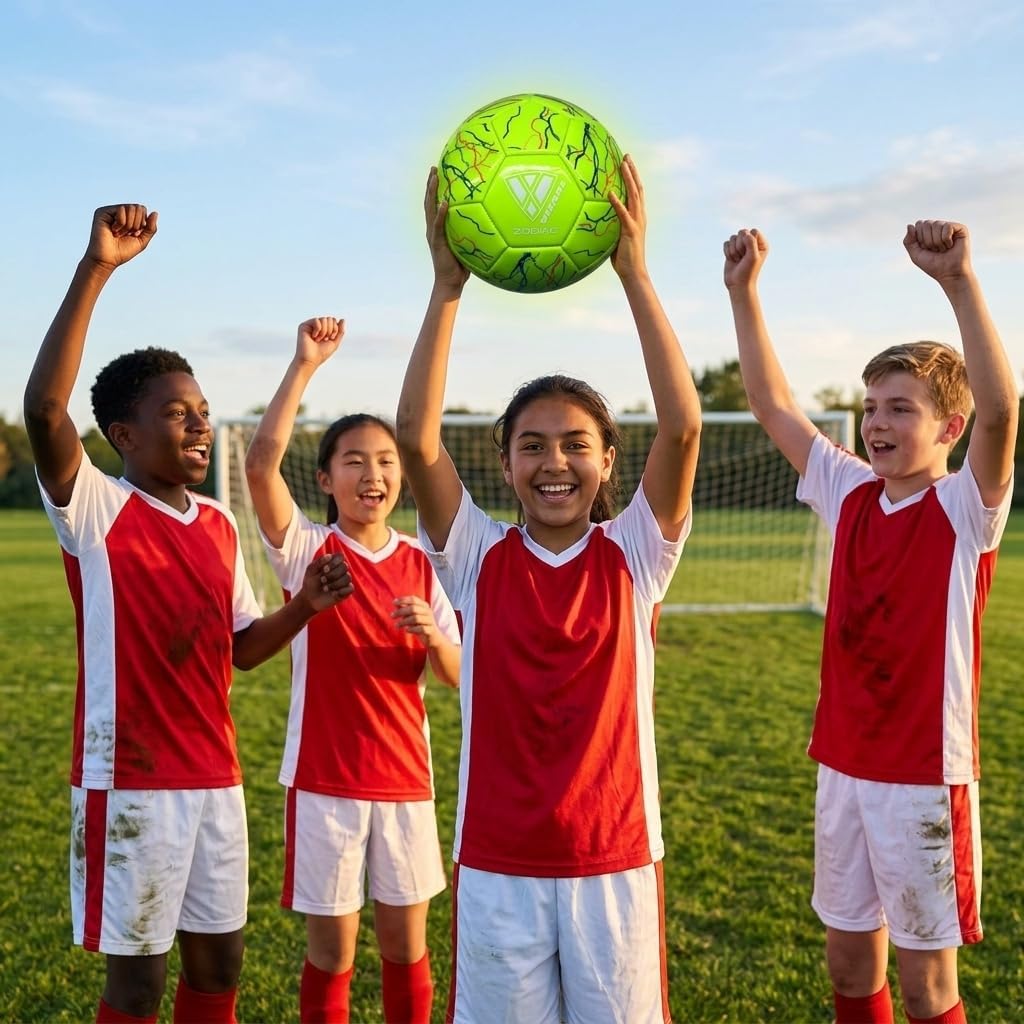 Vizari Zodiac Soccer Ball for Youth, Adults, Boys, Girls, Kids | Size 3,4,5 | Durable & Waterproof Synthetic Leather Soccer Ball (Bundle of 1, 6, & 12)
