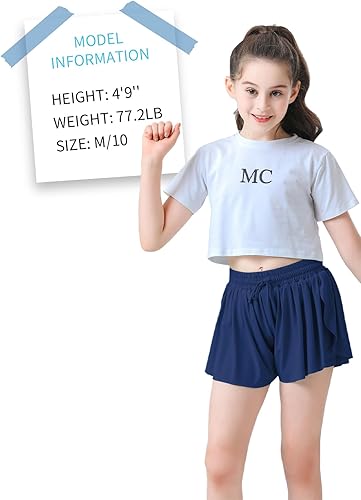 Miniatura 5 de Pantalones cortos fluidos de mariposa para niñas, pantalones cortos deportivos para niños pequeños, faldas de tenis 2 en 1, pantalones cortos de