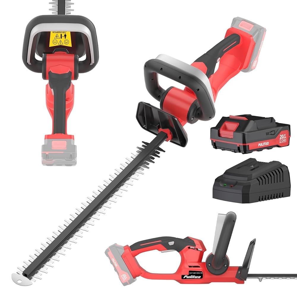 20V Cordless Hedge Trimmer with 2.0Ah Battery & Fast Charger
