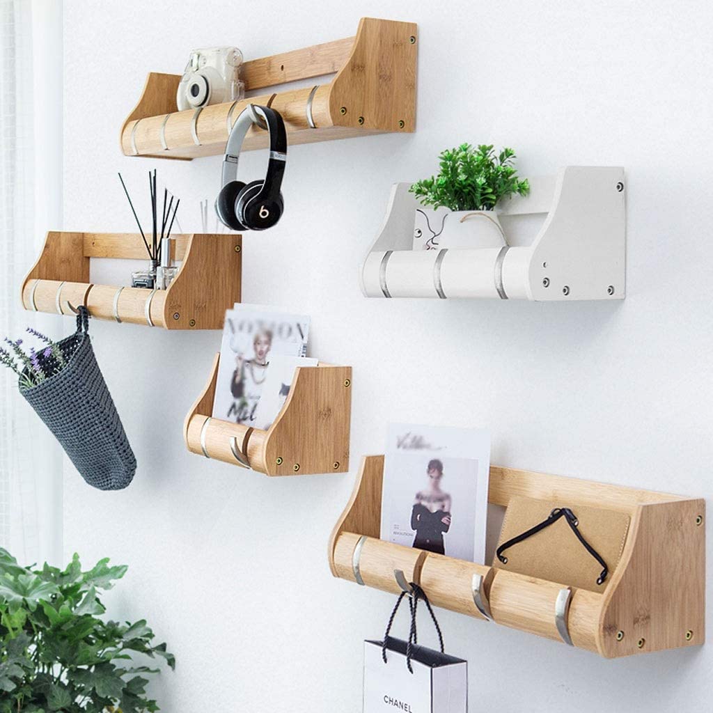 Ganci portasciugamani da Parete, Appendiabiti in bambù, mensola per Ingresso, Gancio a Parete per corridoio, Bagno, Soggiorno, Camera da Letto.