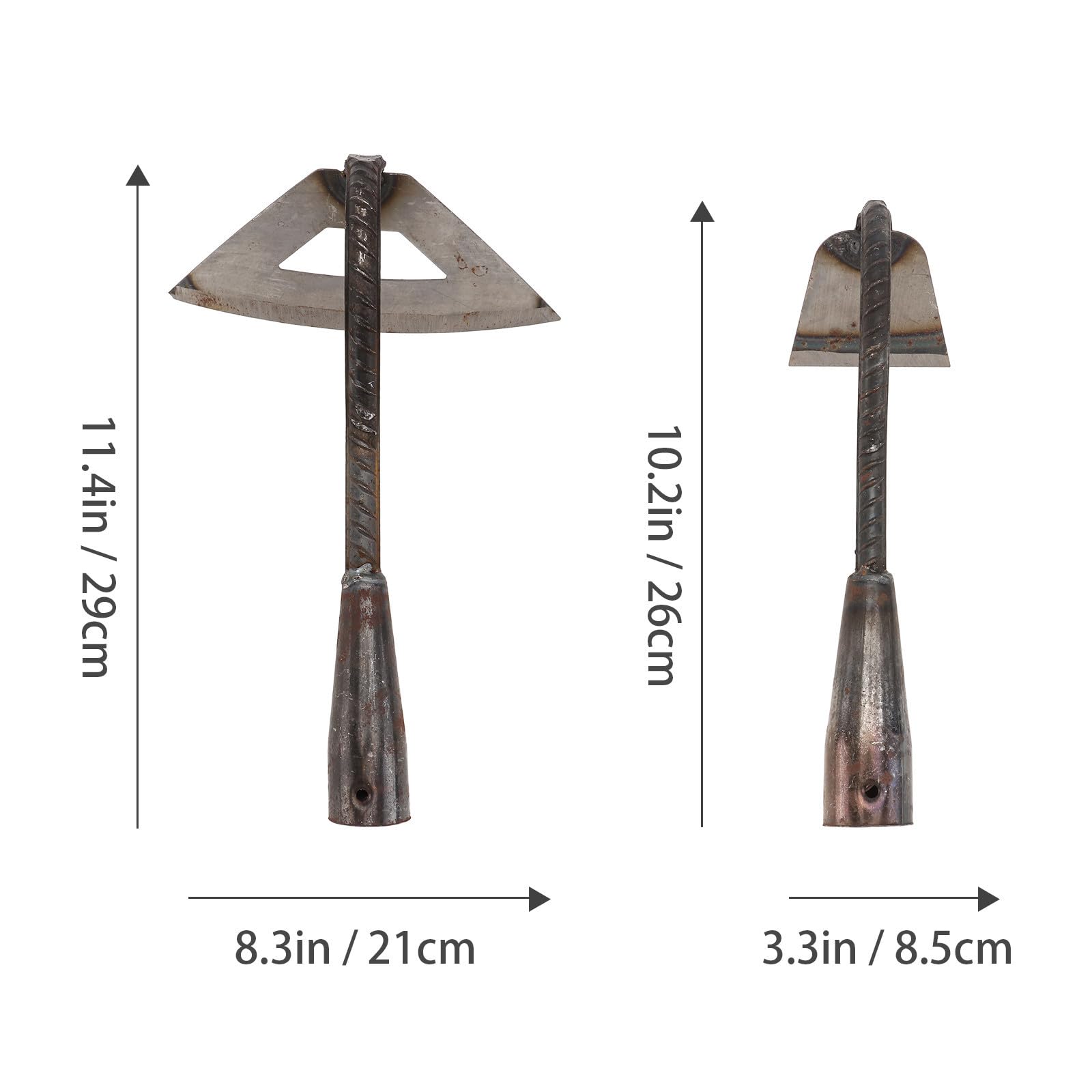Toyvian 2 Piezas Azada para Desherbar de Acero al Manganeso, Herramienta de Jardinería y Arado, para Trasplantar y Labrar, Cómoda y Práctica, para Huerto y Cultivo