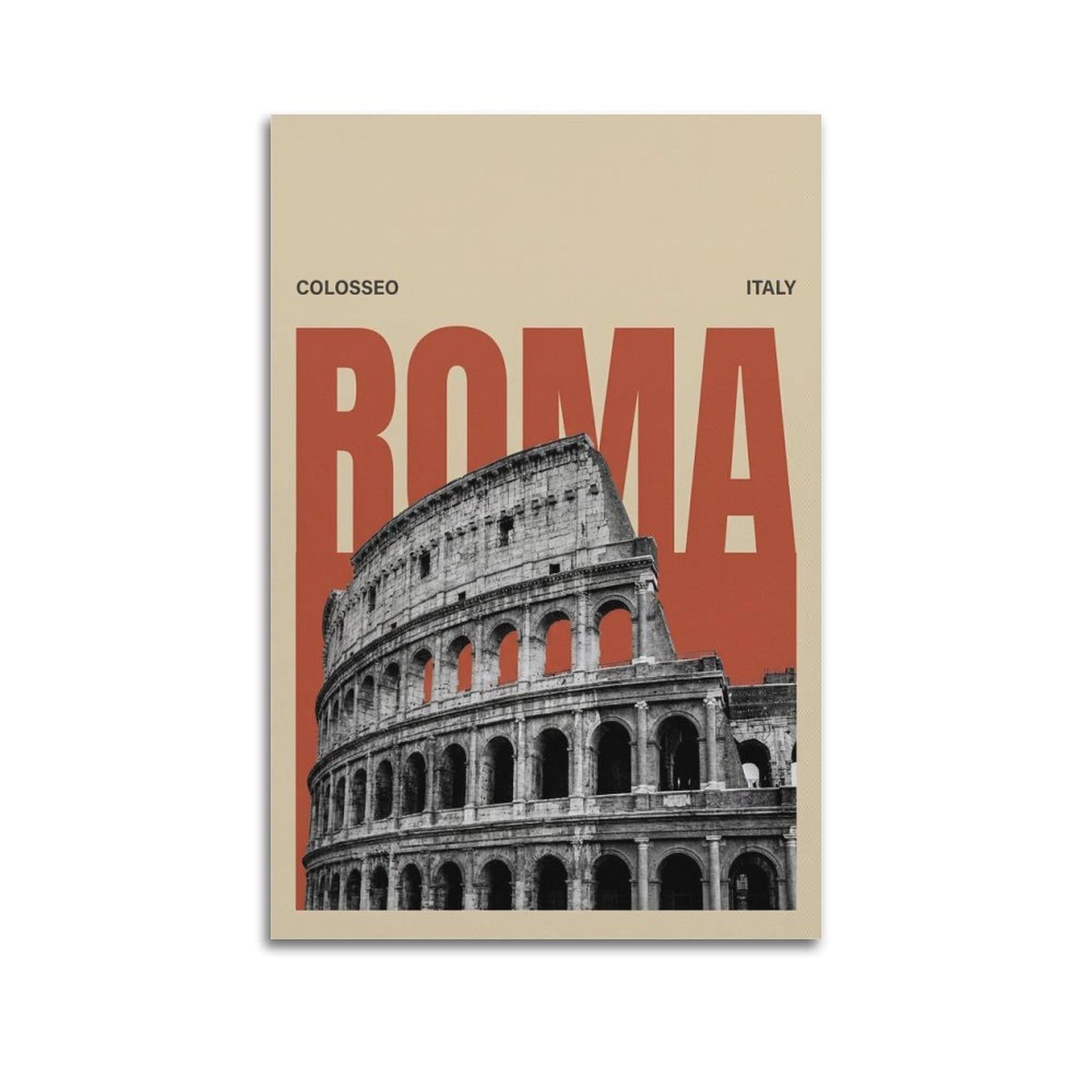 OKAHYS Retro Rome Colosseo Travel Poster Modern Decorative Canvas Prints - Ideal Wall Art for Family, Man Cave, Game Room, Boys & Girls Bedroom 24x36inch(60x90cm)