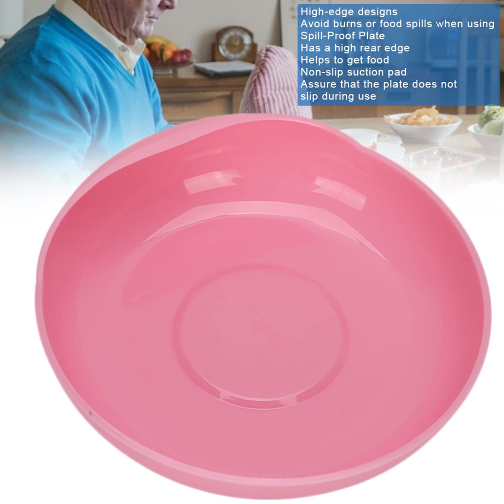 Joyzan Assiette Ventouse Adulte Handicapé, Anti Éclaboussures Bols à Assiettes avec Base Vaisselle Antidérapante Garde D'assiettes Prévention Déversements Cuisine Aide Personne Basculement Parkinson