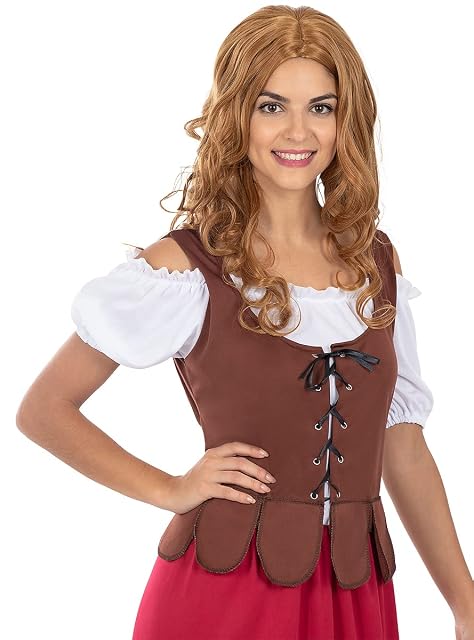 Foto 2 de 5 de Funidelia - Disfraz de tabernera medieval clásica para mujer Edad Media, Campesino
