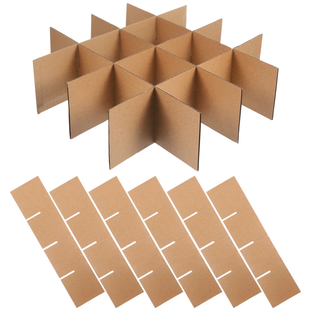 MAGICLULU Cardboard Moving Boxes Dividers Set 13.19X3.15X0.12In Reusable Glassware and Dish Packing Kit with Corrugated Partitions for Secure Transport Storage and Shipping Protection
