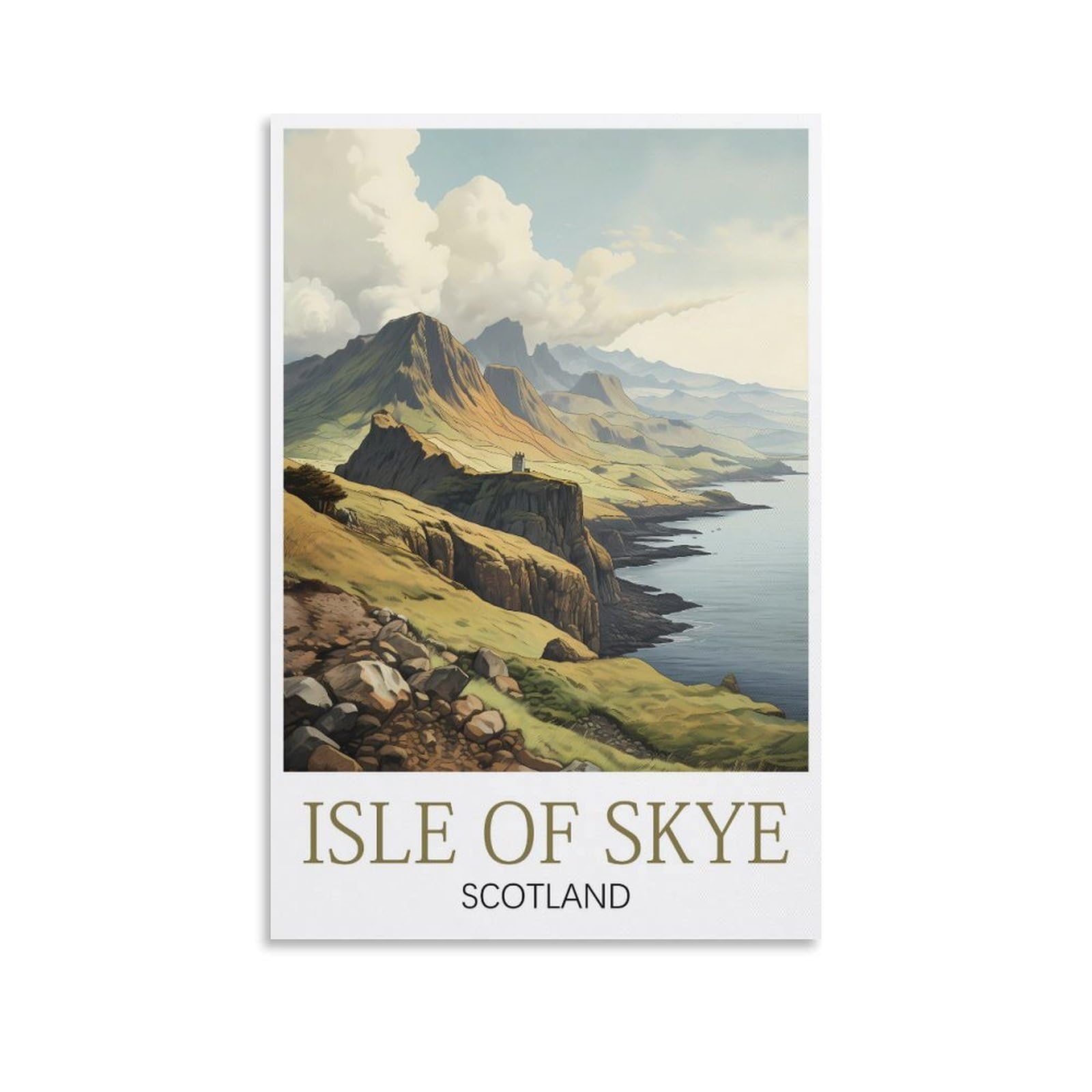 LHJOIUN Isle of Skye Scotland Vintage Travel Poster 08x12inch(20x30cm) Art Canvas Print For Living Room Bedroom Home Decoration Modern Art
