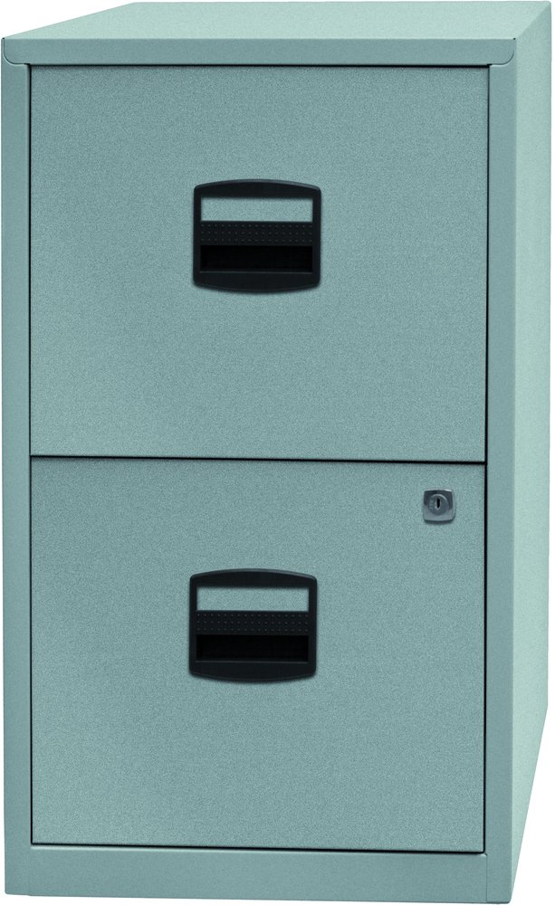 Bisley Home Hängeregistraturschrank PFA, 2 HR-Schubladen, Metall, 355 Silber, 40 x 41.3 x 67.2 cm