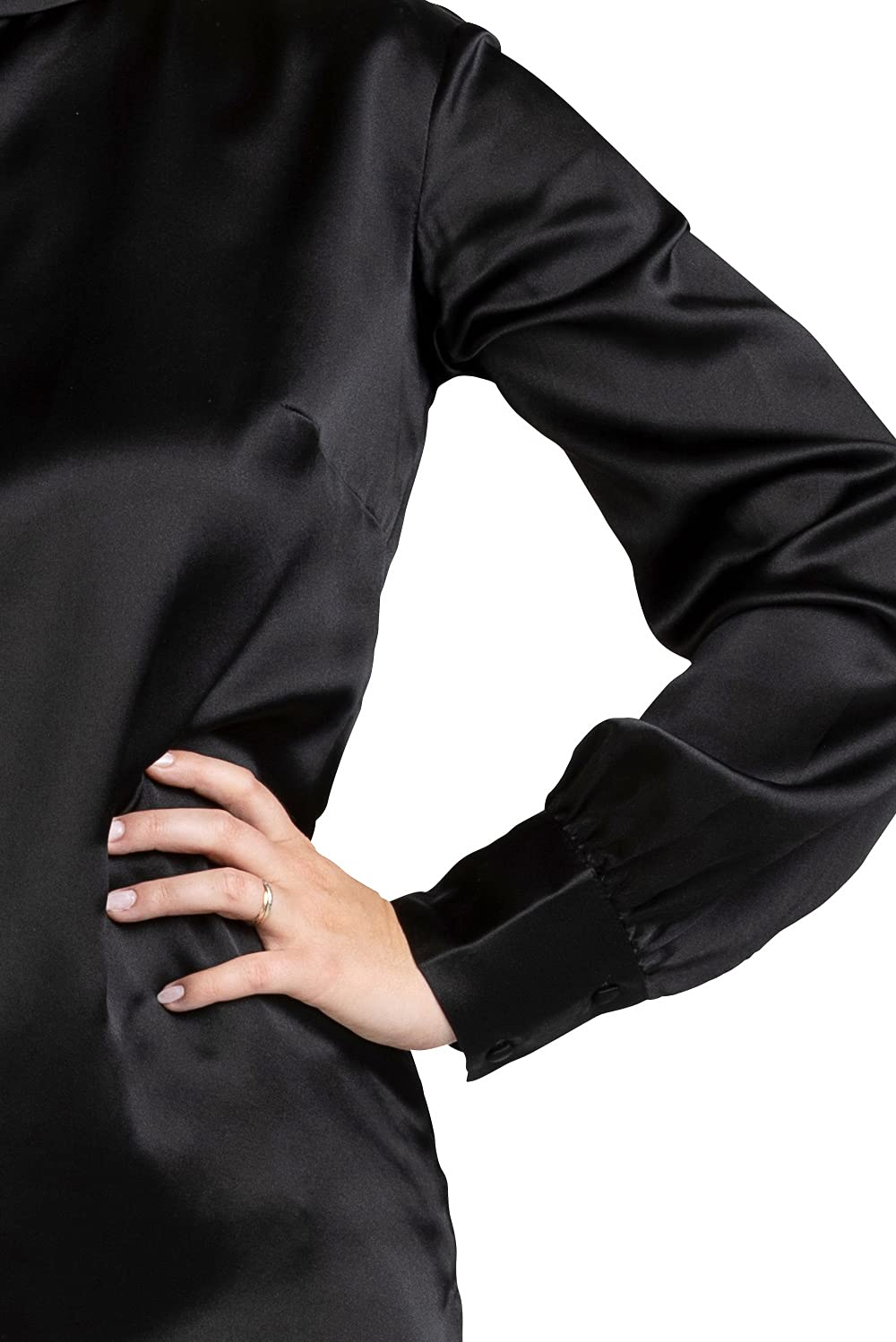 Posh Gear Donna Blusa de Seta Satinoseta 100% Seta