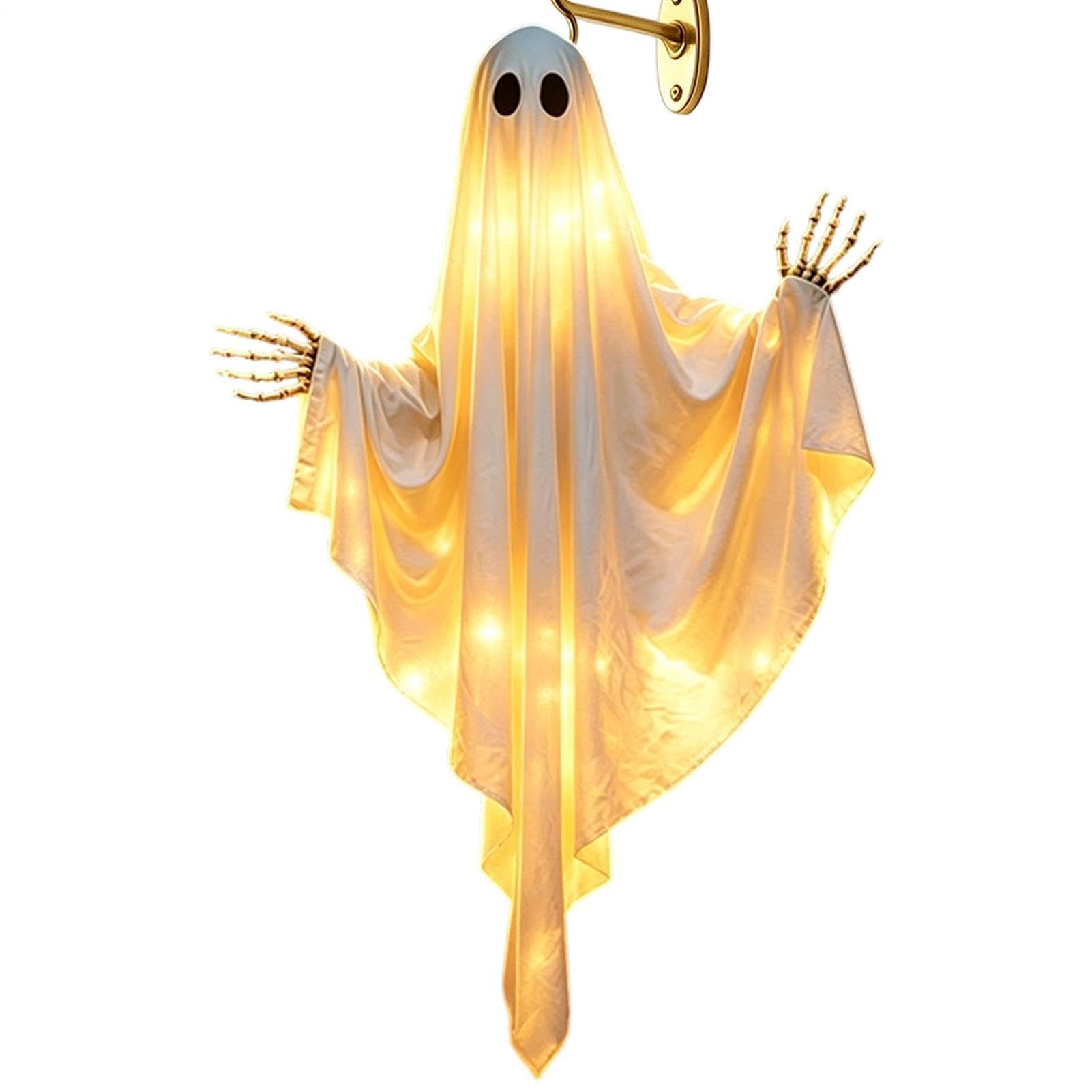Fantôme d'Halloween grand tissu déco extérieure pour porte entrée et patio