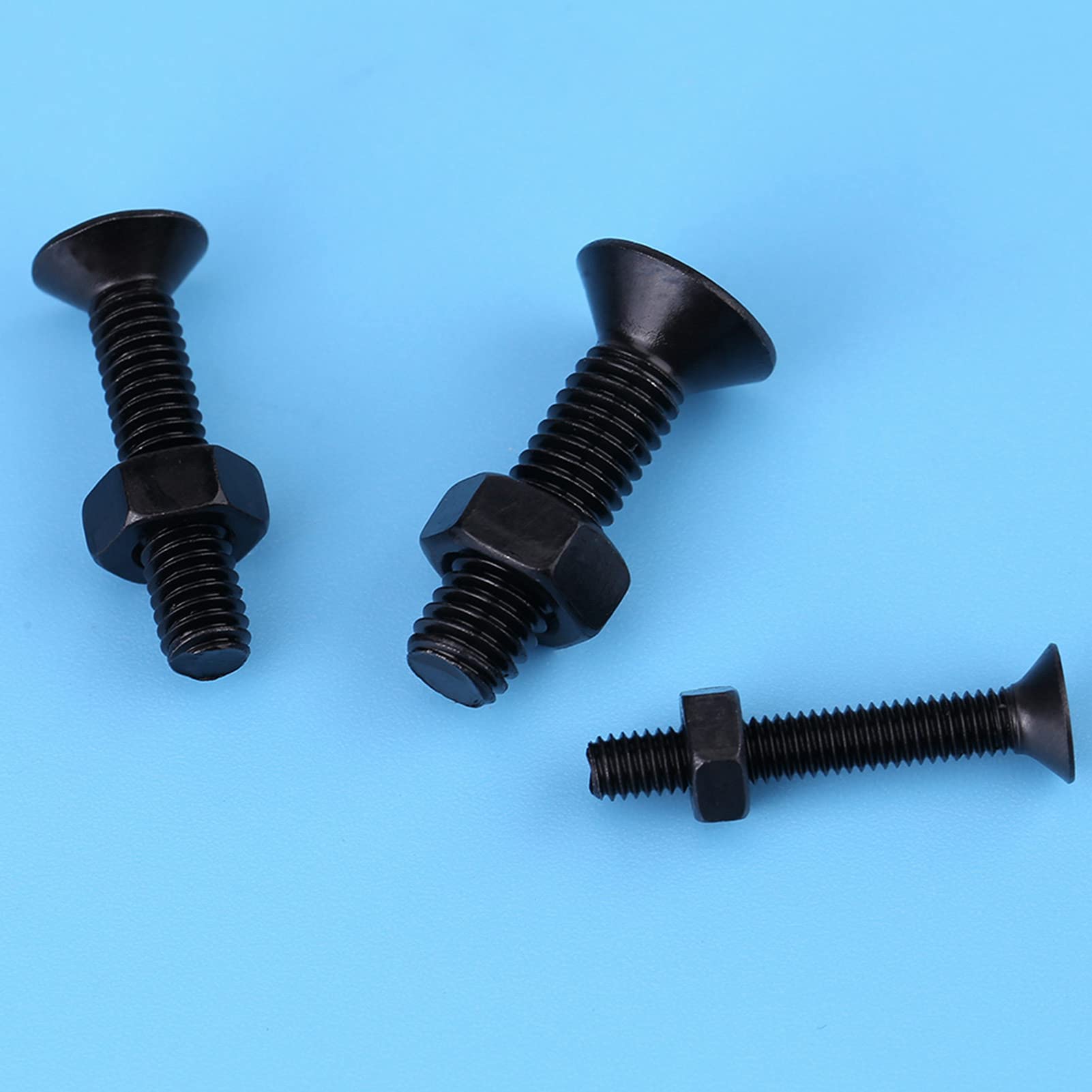 Juego de tornillos y tuercas de cabeza plana M3, M4, M5, de aleación de acero, 440 unidades, con caja de plástico, color negro
