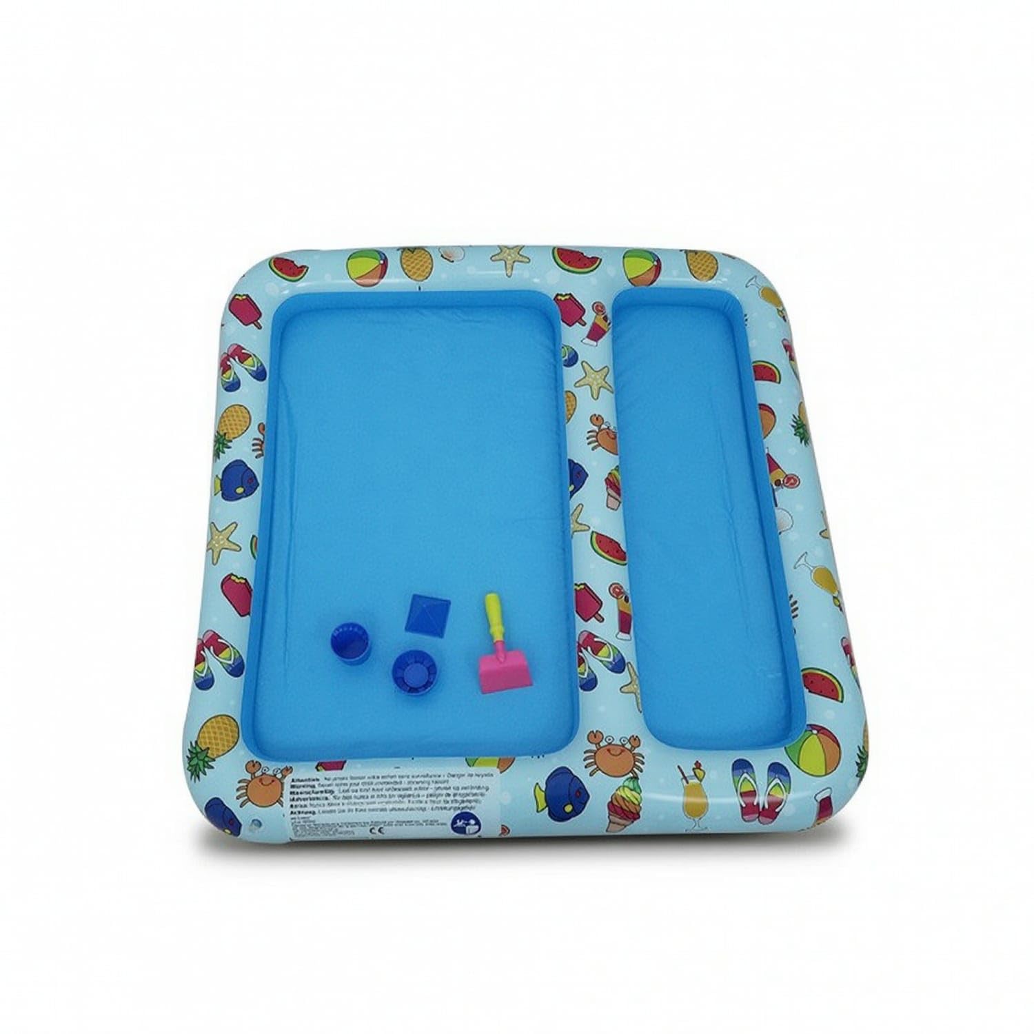 Two-Section Sand Water Pool Portable Fruit Drink Pattern Compact | Two-zoneZone Inflatable Construction Vibrant Summer Aesthetics Compact Footprint Versatile Outdoor Fun Fruit Drink Pattern-image-30