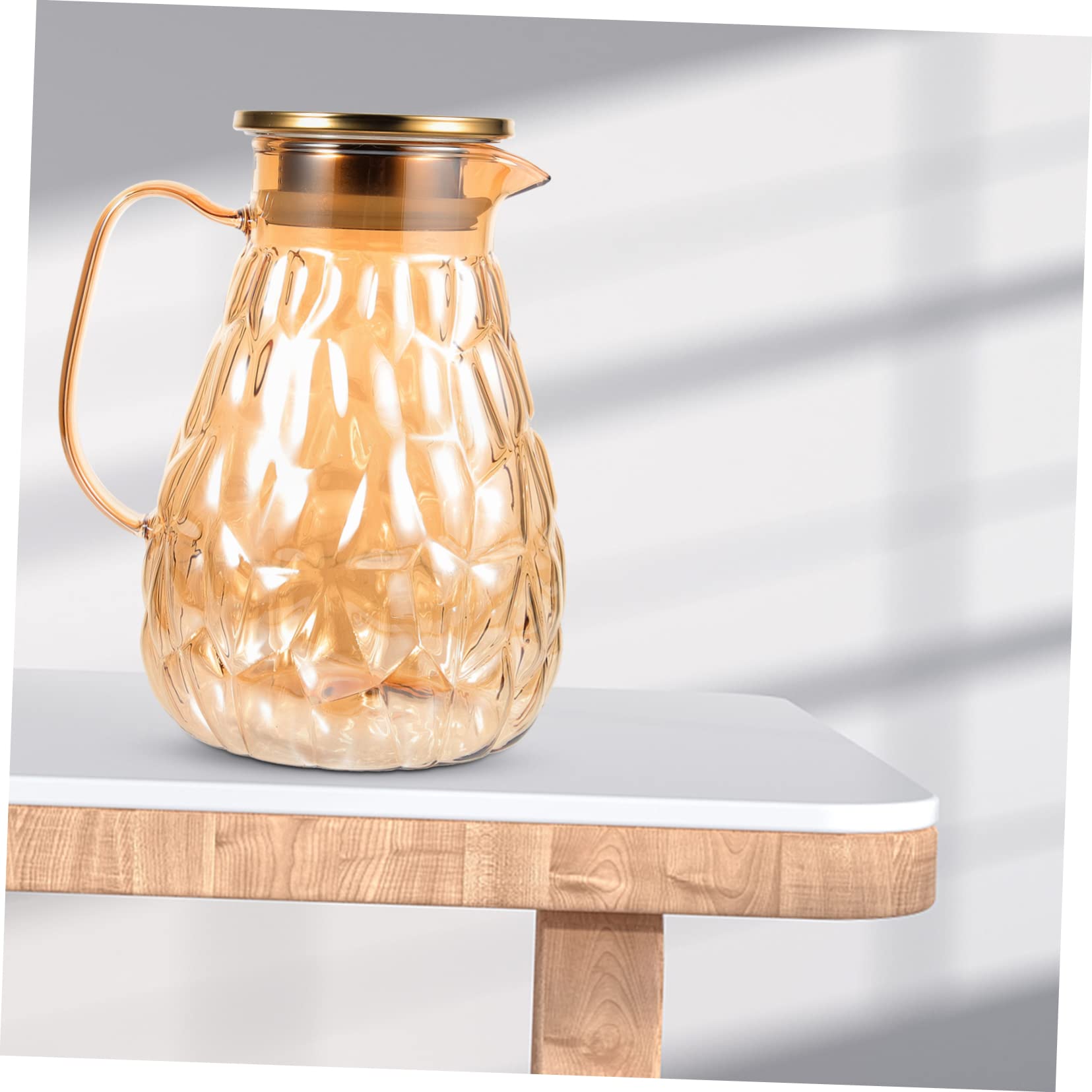 MAGICLULU Glas Wasserkrug 1800ml mit Ausgießer Edelstahl Deckel Leicht zu Reinigen für Kalte Getränke und Gäste