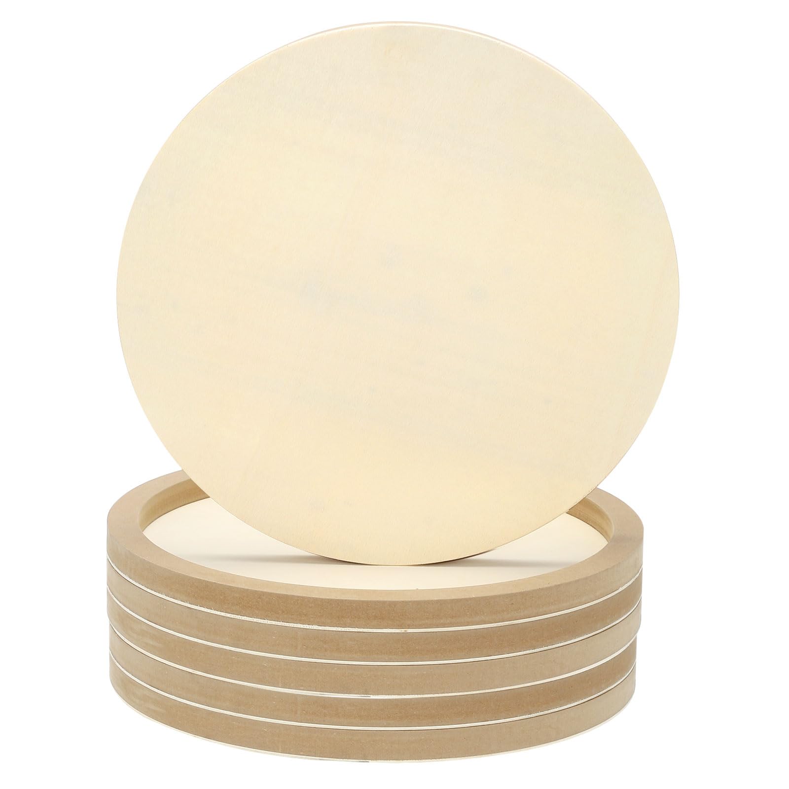 PATIKIL 14" Paneles Redondos De Lienzo De Madera, 6 Piezas Discos De Placa De Madera Sin Acabado Para Proyectos De Artesanía, Pintura Artística, Tallado, Grabado, DIY