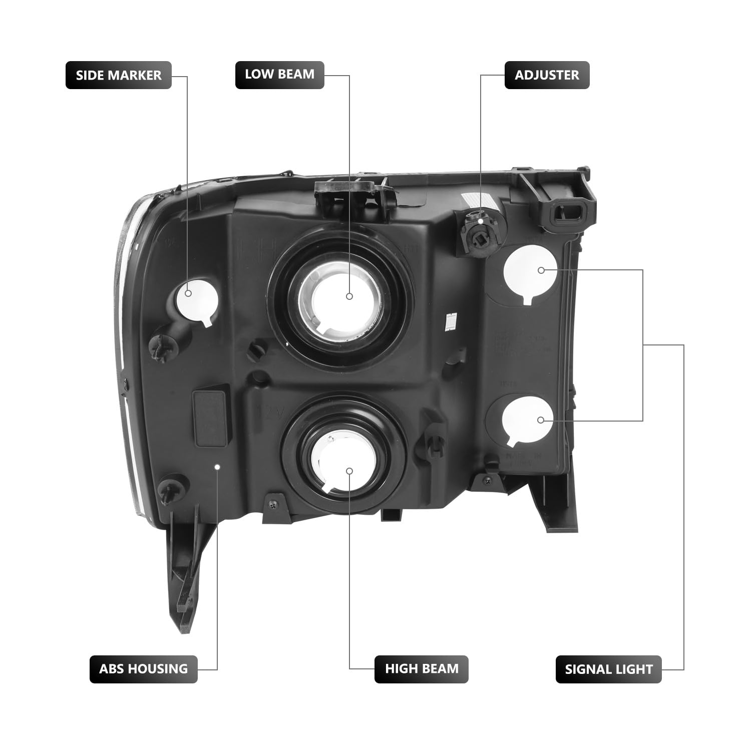 Amazon.com: DNA MOTORING Pair Headlight Assembly Compatible With