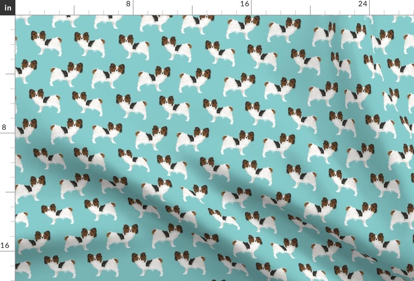 Spoonflower Fabric - Papillon, Dogs, Aqua, Toy Breed, Toy Spaniel, Blue, Puppy, Pet Printed on Minky Fabric by The Yard - Sewing Baby Blankets Quilt Backing Plush