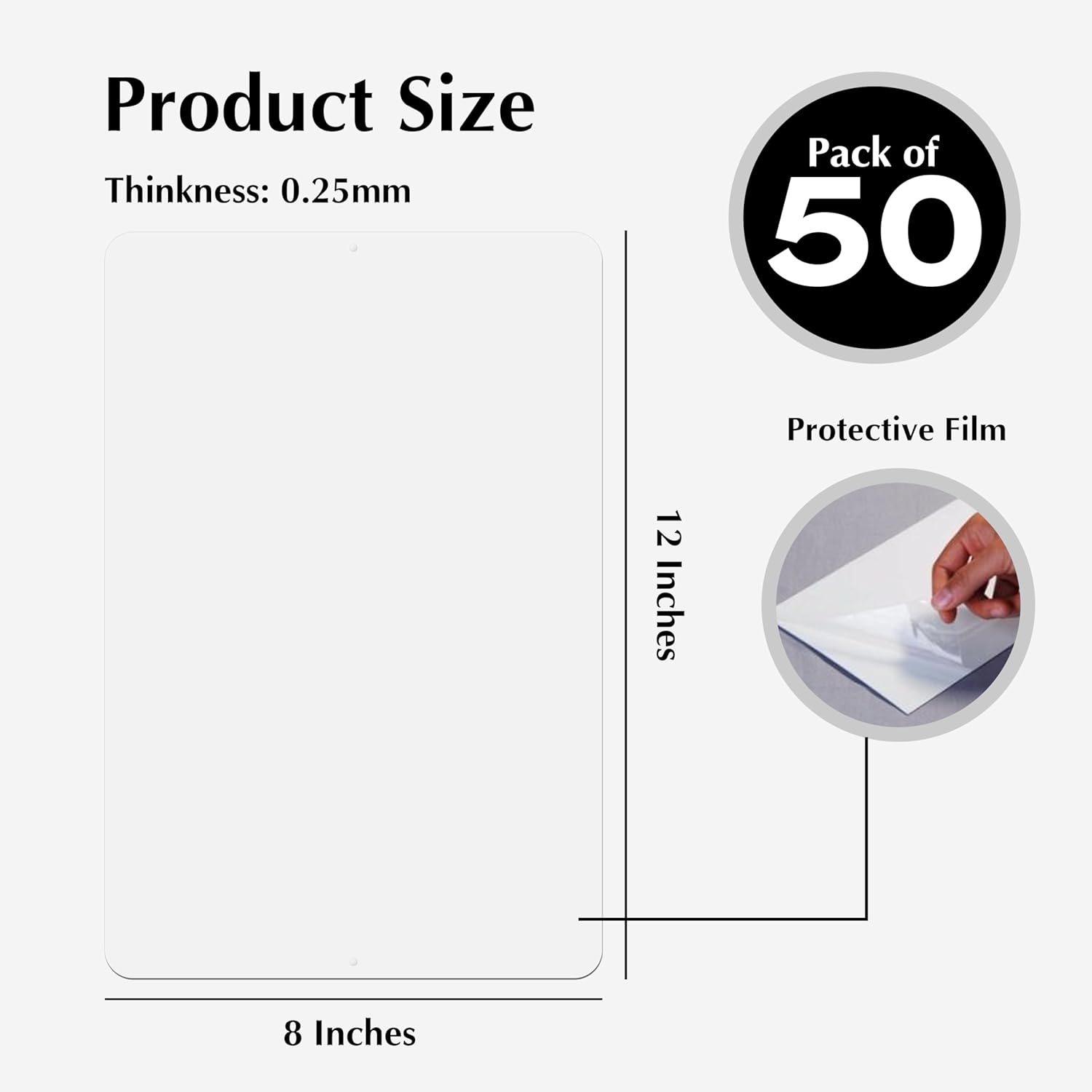 Sublimation Metal Sign Blanks – 8x12” White Aluminum Plates for Heat Press, 0.025" Thick with Pre-Drilled Holes, Rust-Resistant Sublimation Panels for DIY Signs, Yard Art & Crafts (50)