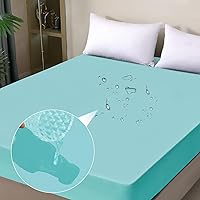 Vista 11 de Protector de colchón tamaño individual, impermeable, transpirable, con bolsillo profundo de hasta 18 pulgadas, lavable a máquina, sin ruido