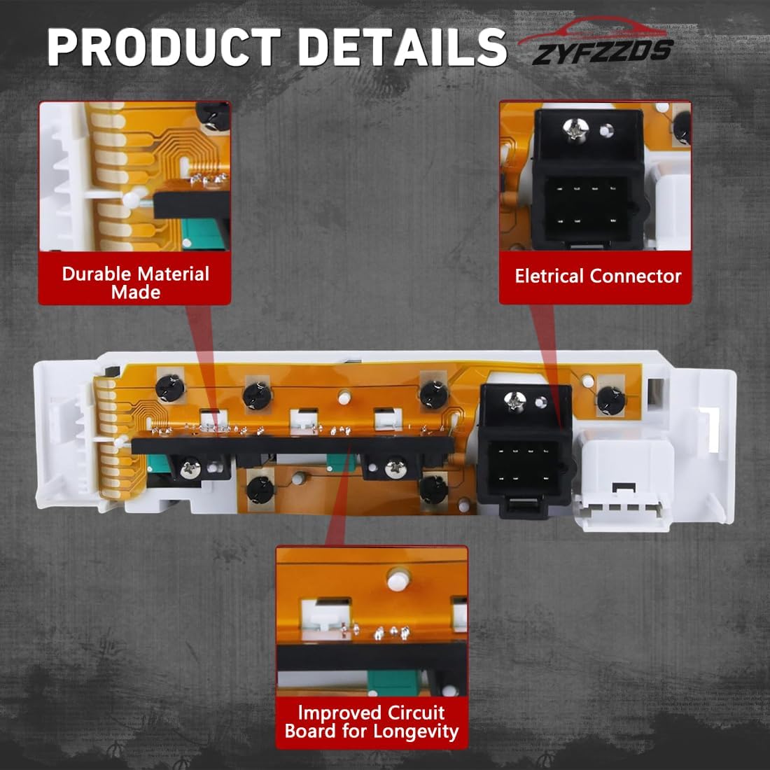 AC Heater Control Panel, FIT 1996-1999 Chevy C1500 K1500, 1996-2000 C2500 K2500, 1996-2002 C3500 K3500, GMC C1500 C2500 C3500 K1500 K2500 K3500 Truck, Climate Control 16231175, 9378815, 599-007