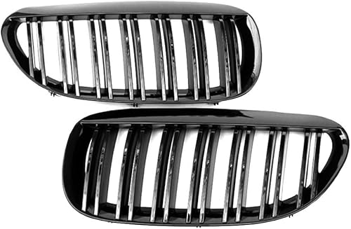 Miniatura 7 de Para BMW E63 E64 650i M6 Coupé Convertible 2005-2010 Negro Brillante Parrilla De Riñón Delantero