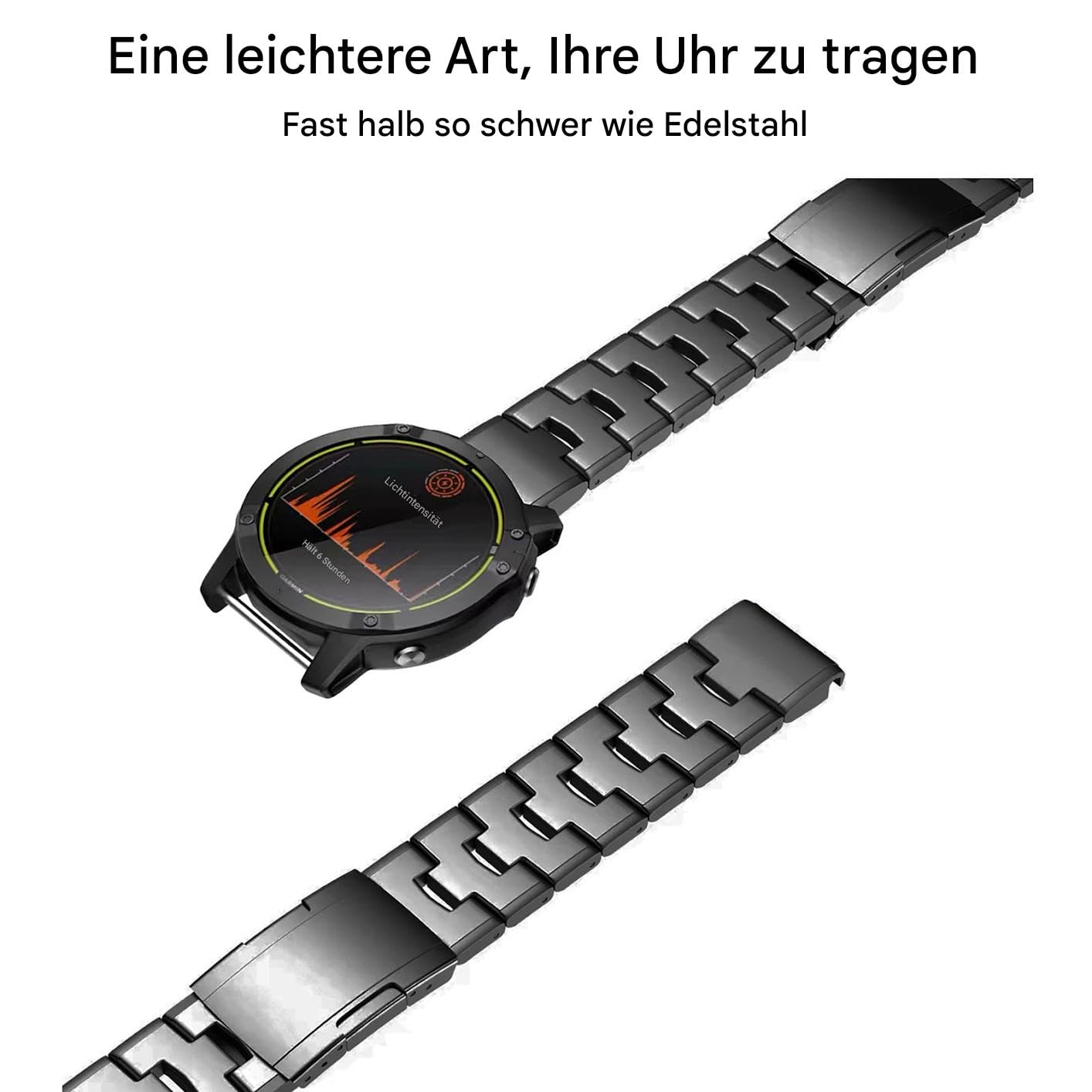 26mm Titan Armband mit Schnellverschluss Kompatibel mit Fenix 8 51mm/Enduro 3 51mm/7X Pro/6X Pro, 22mm Metall Armband 22mm Kompatibel mit Fenix 8 47mm/E 47mm/7/6 Pro/5 Plus/Forerunner 965 955